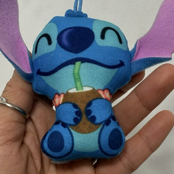 Disney McDonald Stitch Sipping Drinking Coconut Plush Toy Happy Meal Cord Rope - Picture 9 of 12